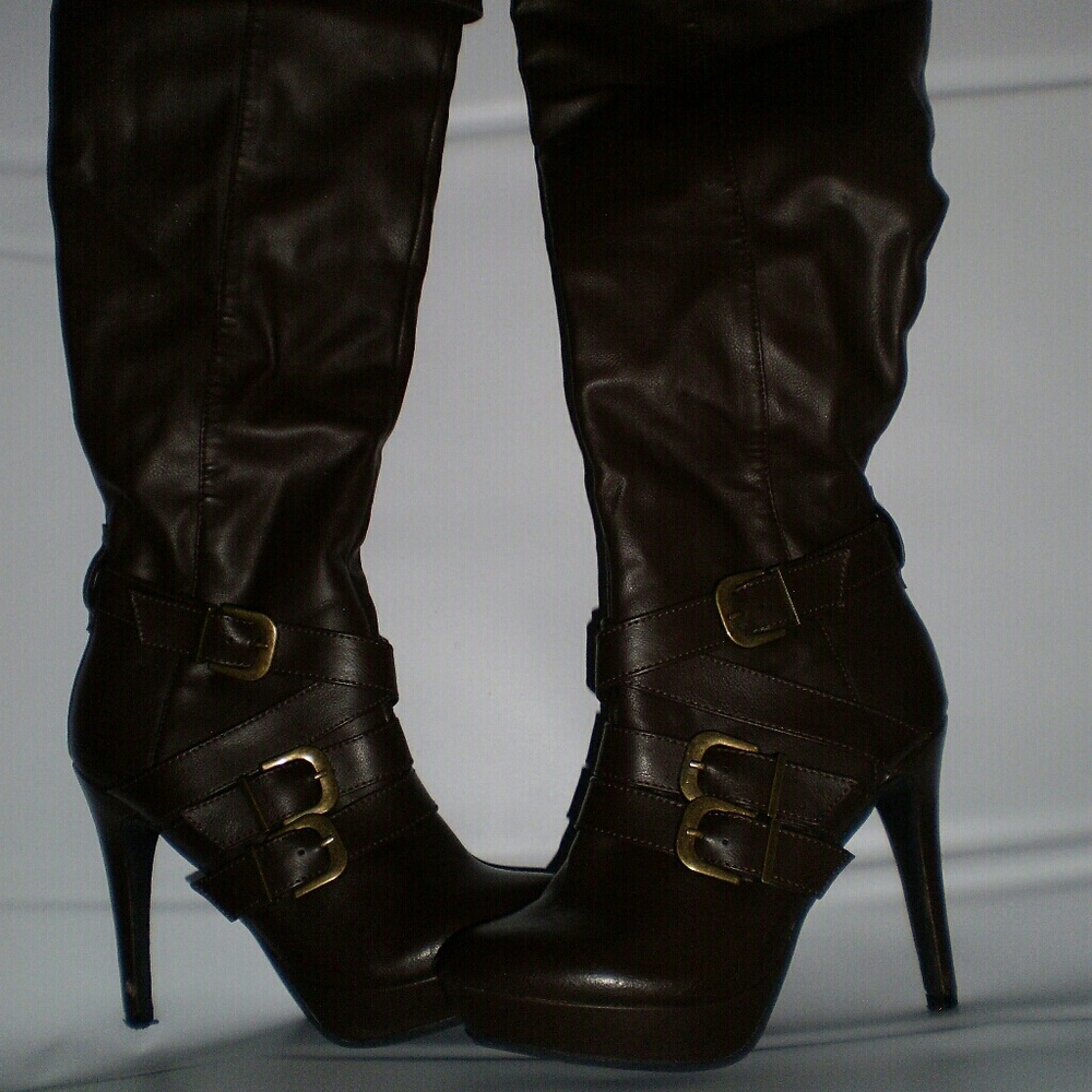 Fashion Brown High Heel Boots
